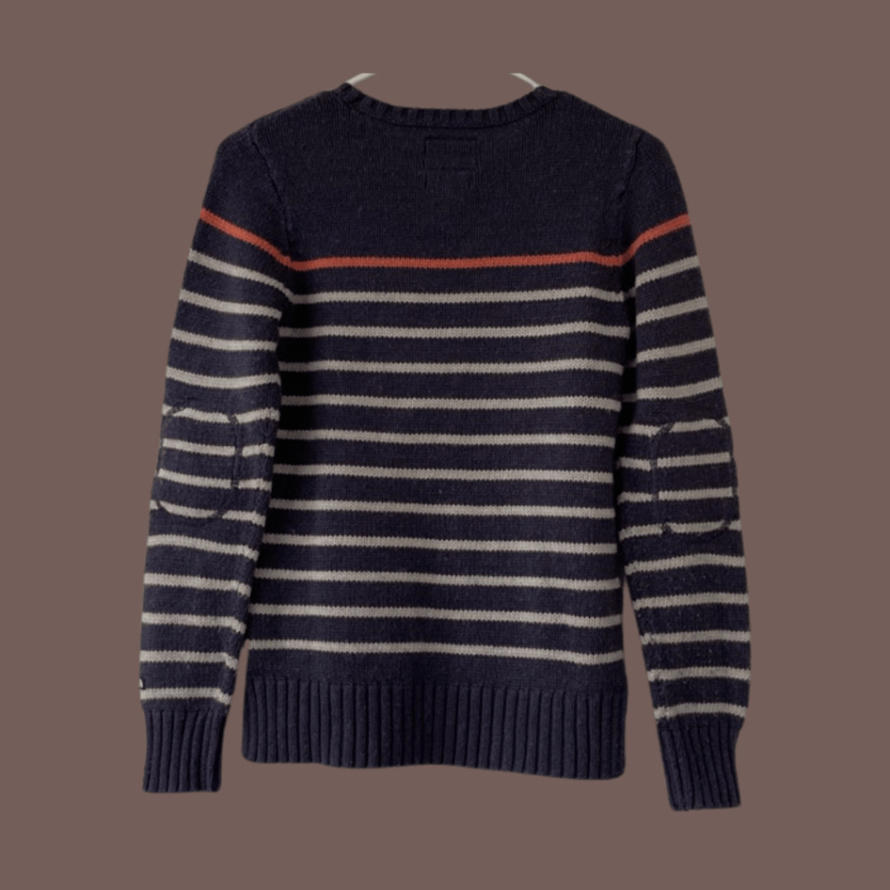 The North Face Wool Sweater | Striped Purple Cream | Size Small | Vintage